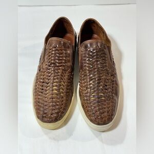 STUDIO INK Men's Brown Wareham Woven Leather Loafers size 10
